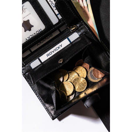 Vertikale Herren Geldbörse mit RFID-Schutz und Verschluss – Rovicky