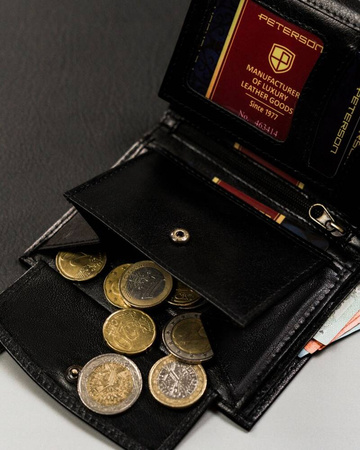 Große Herren Geldbörse aus Leder ohne äußeren Verschluss – Peterson