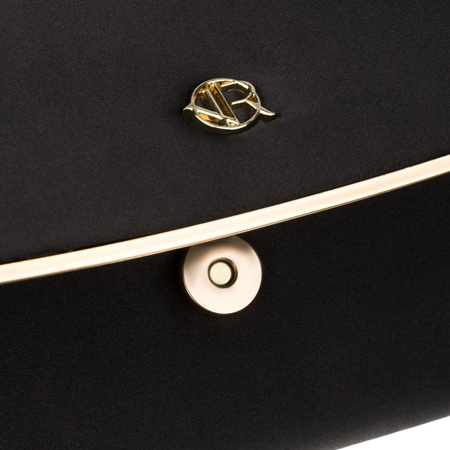 Schwarze, elegante Damenhandtasche aus synthetischem Stoff mit einer Innentasche – Rovicky