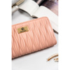 Große Damen Geldbörse in Rosa mit Faltenstruktur aus Öko-Leder – Rovicky