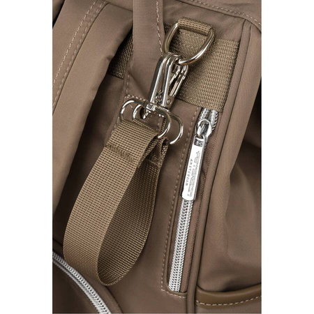 Peterson: Zweikammer-Rucksack in Beige mit Außenfach