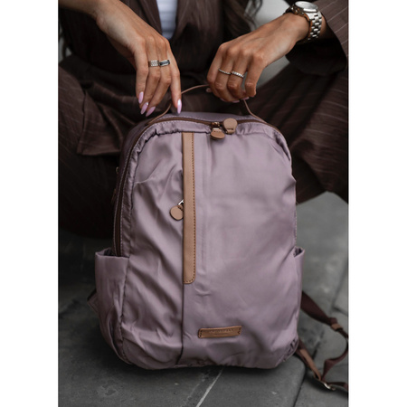 Damen-Rucksack aus Nylon in Beige mit verstellbaren Schultergurten – Peterson