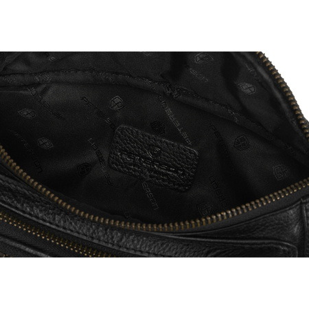 Herren Gürteltasche schwarz aus Leder mit Reißverschluss – Peterson