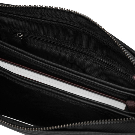 Elegante Herren-Handgelenktasche aus Öko-Leder in Schwarz - Rovicky