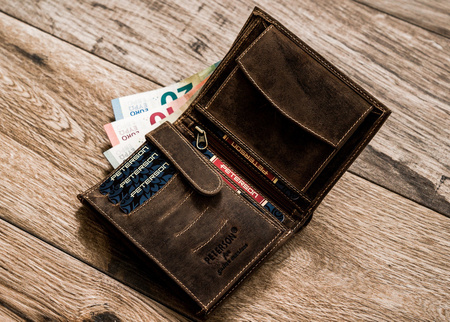 Herren Geldbörse aus Nubukleder im Retro-Stil – Peterson