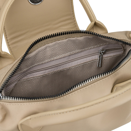 Damen-Umhängetasche aus Polyester in Ecru, ein Fach und mit Magnetverschluss – Peterson