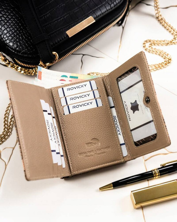 Kleine Damen Geldbörse aus Leder mit Druckknopf und Bügelverschluss – Lorenti