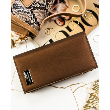 Braune Damen-Geldbörse aus Natur- und Öko-Leder mit RFID-System – Peterson