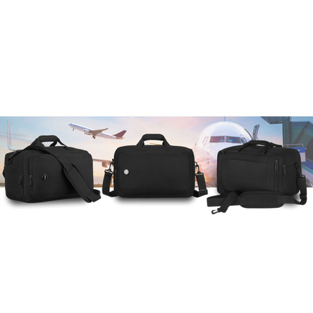 Reiserucksack in schwarz mit Reißverschluss, ideal für Handgepäck – Peterson