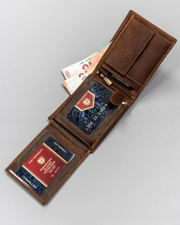 Große Herren Geldbörse aus Leder mit Zierprägung – Peterson