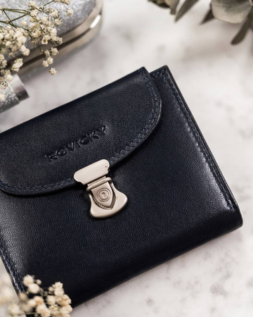 Kleine Damen Geldbörse aus Leder mit Druckknopf – Rovicky