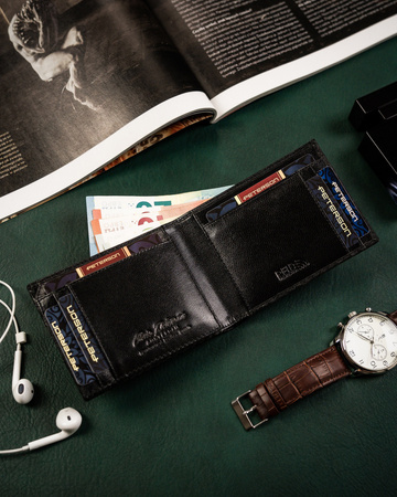 Herren Geldbörse aus Leder mit Carbon-Effekt – Peterson