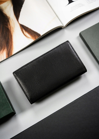 Mittelgroße Damen Geldbörse aus Leder mit Druckknopf – 4U Cavaldi