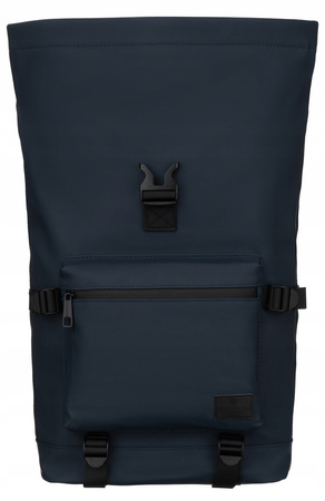 Geräumiger City-Rolltop-Rucksack in Dunkelblau mit Außentasche – Peterson