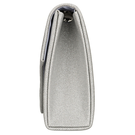 Brokat-Damen-Clutch in Silberfarbe an einer eleganten Kette hängend - Rovicky