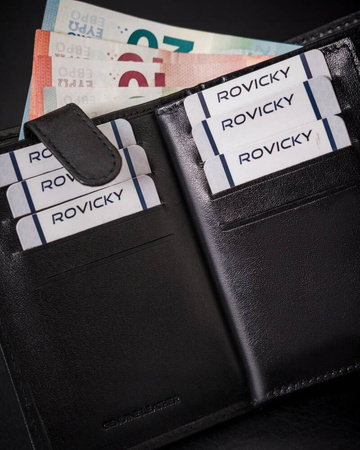 Stilvolle Herren Geldbörse aus Leder ohne Verschluss – Rovicky