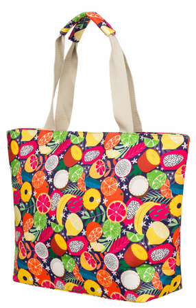 Große Damen Shopper Tasche mit Fruchtmuster