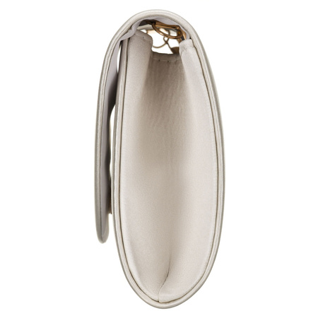 Weiße Damen-Clutch aus synthetischem Stoff, an einer Kette hängend - Rovicky