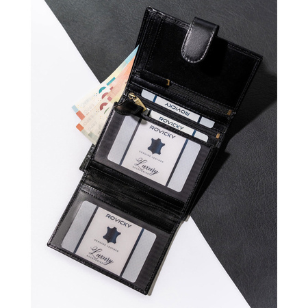 Herren Geldbörse aus Leder mit Druckknopf – Rovicky