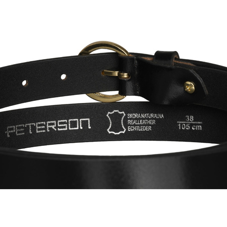 Lederner Damen Gürtel in Schwarz mit klassischer goldener Schnalle - Peterson