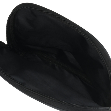 Schwarze Kulturtasche aus synthetischem Material, ein Hauptfach und mit Reißverschluss – Peterson