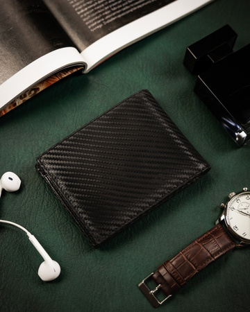 Herren Geldbörse aus Leder mit Carbon-Effekt – Peterson