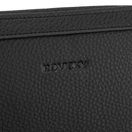 Praktische Herren-Handgelenktasche aus Öko-Leder in Schwarz mit Handgriff - Rovicky