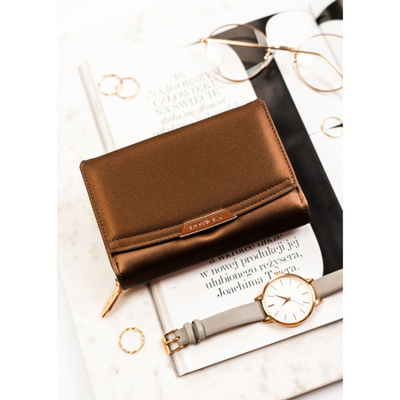 Braune Damen-Geldbörse aus Öko-Leder mit RFID-Schutz - Rovicky