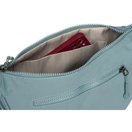 Einfaches Damen Umhängetäschchen mit Reißverschluss aus blauem Polyester – Peterson