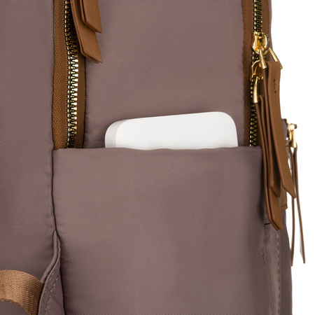 Peterson Damen-Rucksack mit zwei Fächern aus Polyester in Beige