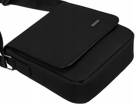 Herren Umhängetasche mit Überschlag aus Cordura in Schwarz – Rovicky