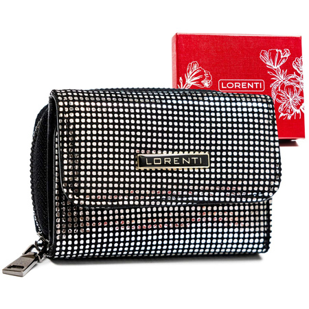 Kompakte Damen Geldbörse aus glänzendem Leder – Lorenti