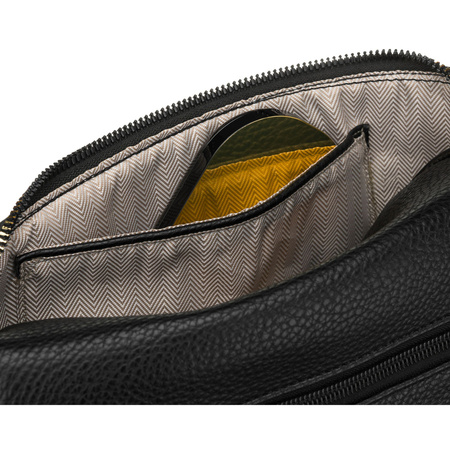 Praktische, städtische Damen-Bauchtasche aus Öko-Leder in Schwarz, einteilig - Peterson