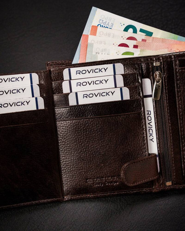 Große Herren Geldbörse aus Leder im Hochformat – Rovicky