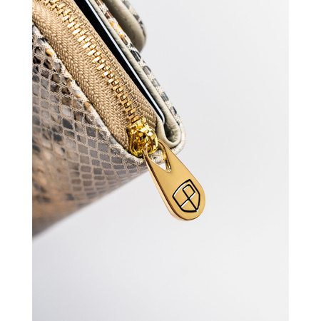 Kleine Damen Geldbörse aus echtem Leder mit Schlangenprägung – Peterson