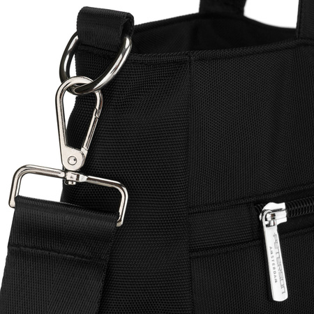 Schwarze, geräumige Damen-Laptoptasche aus Polyester – Peterson