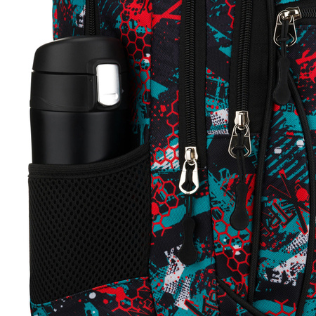 Zweifach unterteiltes Schulrucksack aus Polyester in einem originellen Muster - Peterson