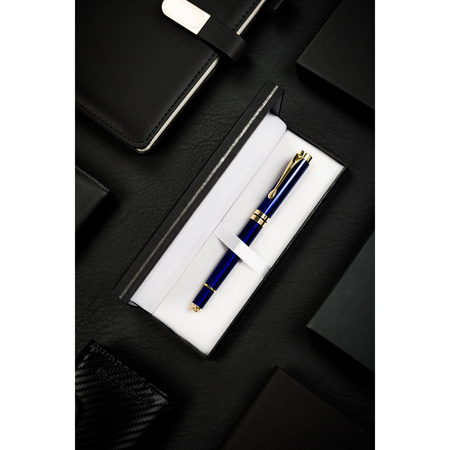 Eleganter Metallkugelschreiber in Marineblau mit goldenen Akzenten – Peterson