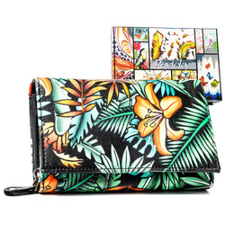 Geräumige Damen Geldbörse aus Leder mit Druckknopf – Rovicky