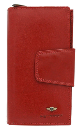 Geräumige Damen Geldbörse aus Leder mit Druckverschluss – Peterson