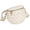 Hellbeige Damen-Bauchtasche aus Kunstleder mit Nieten verziert – Peterson
