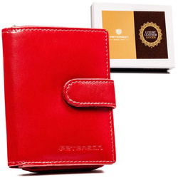 Damen Geldbörse aus Leder mit Druckknopf und Reißverschluss – Peterson