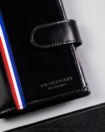 Große Herren Geldbörse aus Leder mit Druckknopf – Peterson