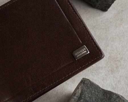 Klassische elegante Herren Geldbörse aus Echtleder – Rovicky