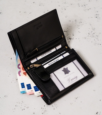 Vertikale Herren Geldbörse mit Reißverschlussfach – Rovicky