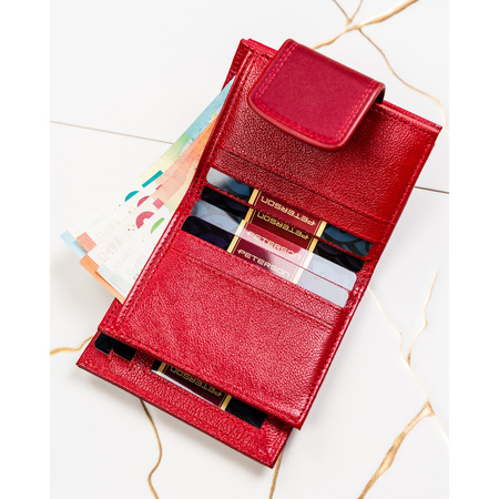 Rote Damen-Geldbörse aus Natur- und Öko-Leder mit RFID-System - Peterson