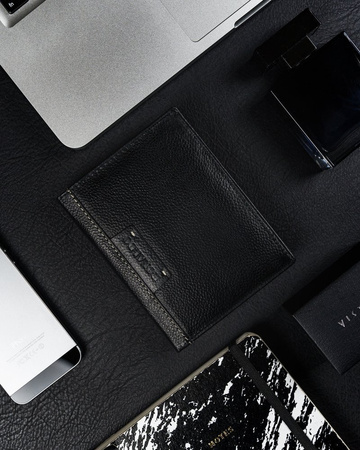 Große schwarze Herren Geldbörse aus Echtleder mit RFID-Schutz – Ronaldo