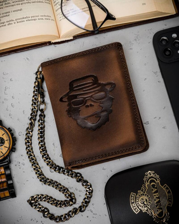 Große Herren Geldbörse aus Leder mit Kette