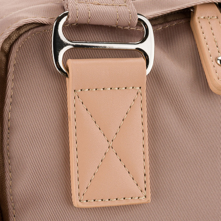 Beige, großer Damen-Rucksack aus Polyester und Öko-Leder - Peterson