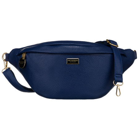 Dunkelblaue sportliche Damen Gürteltasche aus Öko-Leder für Hüfte oder Schulter – Peterson